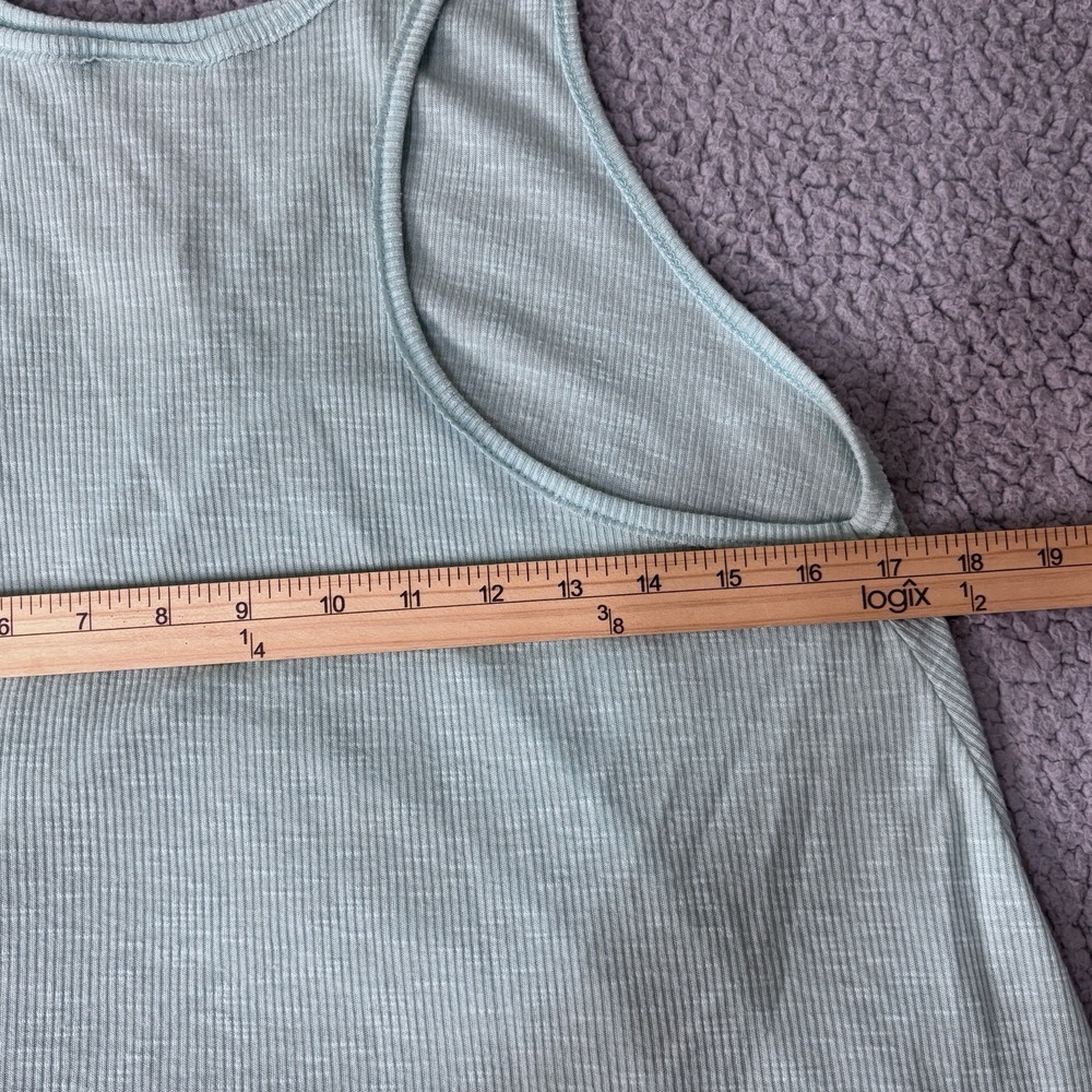 Free People Tank Top Women Large Green Racerback Boho Flowy Minimalist Swing Top - Picture 7 of 8